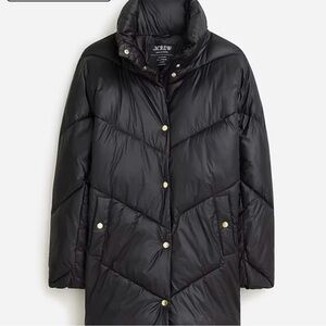 NWT JCREW signature black puffer coat XL